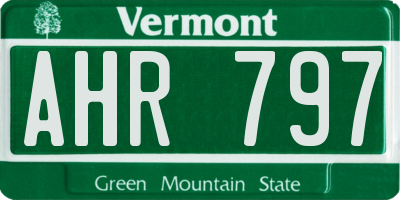 VT license plate AHR797