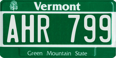 VT license plate AHR799