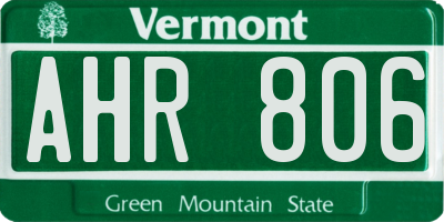 VT license plate AHR806