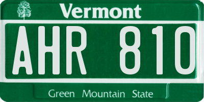 VT license plate AHR810