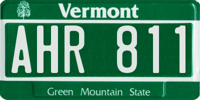 VT license plate AHR811