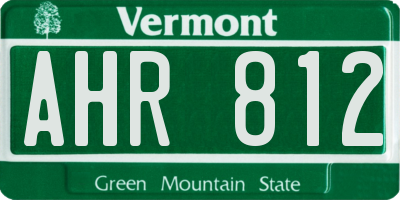 VT license plate AHR812