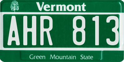 VT license plate AHR813