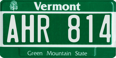 VT license plate AHR814