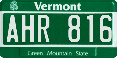 VT license plate AHR816