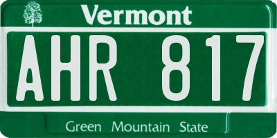 VT license plate AHR817