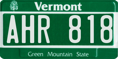 VT license plate AHR818