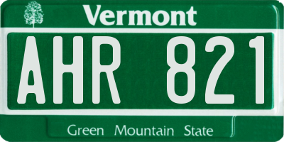 VT license plate AHR821