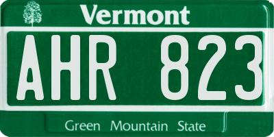 VT license plate AHR823