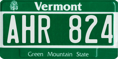 VT license plate AHR824