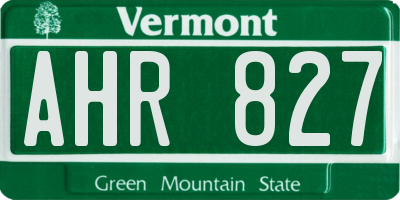 VT license plate AHR827