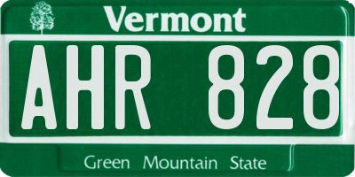 VT license plate AHR828