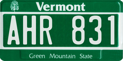 VT license plate AHR831