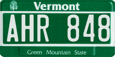 VT license plate AHR848