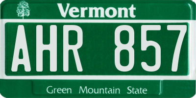 VT license plate AHR857