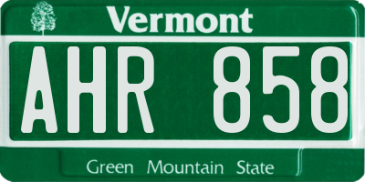VT license plate AHR858
