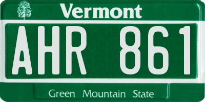 VT license plate AHR861