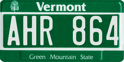 VT license plate AHR864