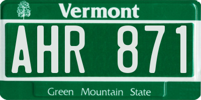 VT license plate AHR871