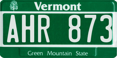VT license plate AHR873