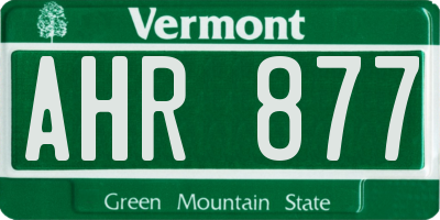 VT license plate AHR877