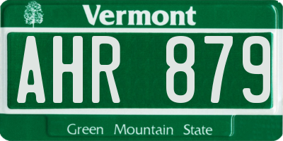 VT license plate AHR879