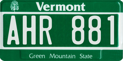 VT license plate AHR881