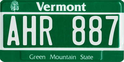 VT license plate AHR887