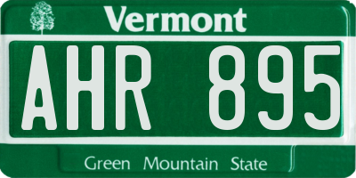VT license plate AHR895