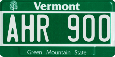 VT license plate AHR900