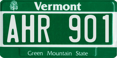 VT license plate AHR901