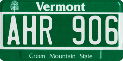 VT license plate AHR906