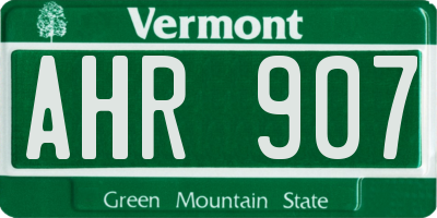 VT license plate AHR907