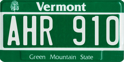 VT license plate AHR910