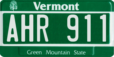 VT license plate AHR911