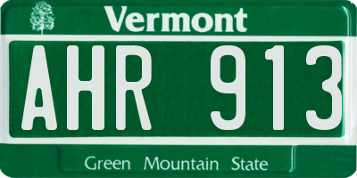 VT license plate AHR913