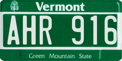 VT license plate AHR916