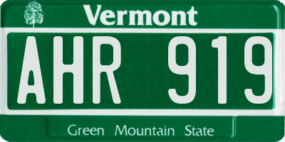 VT license plate AHR919