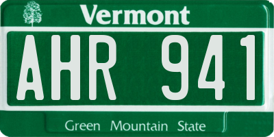 VT license plate AHR941