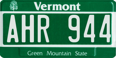 VT license plate AHR944