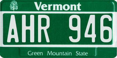 VT license plate AHR946