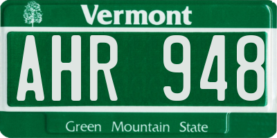 VT license plate AHR948