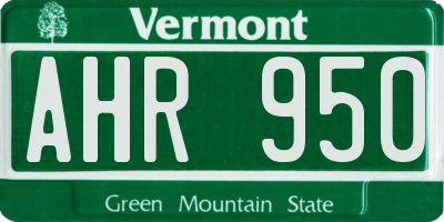 VT license plate AHR950