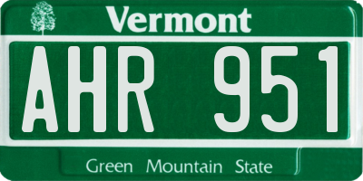 VT license plate AHR951