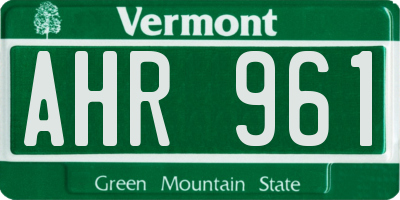 VT license plate AHR961