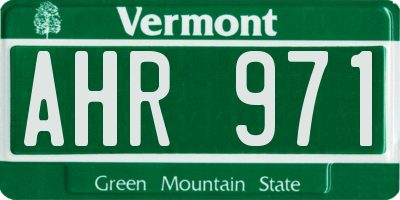VT license plate AHR971