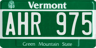 VT license plate AHR975