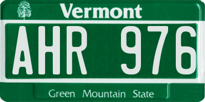 VT license plate AHR976