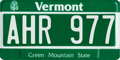 VT license plate AHR977