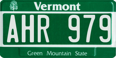 VT license plate AHR979